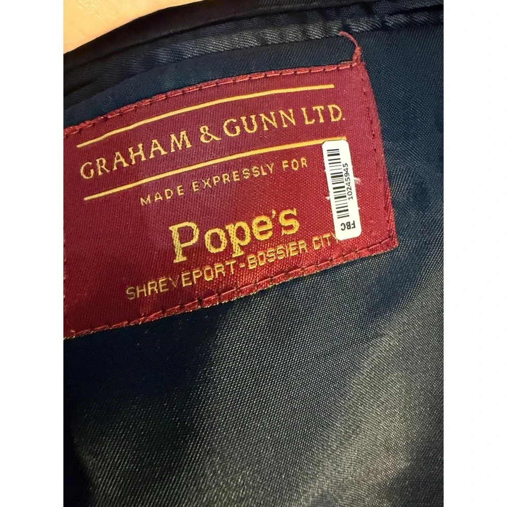 Graham & Gunn Ltd. Blazer Sport Coat Mens 40S Blue Gold Button USA Jacket